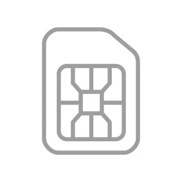 SIM card line icon. Mobile cellular phone card. Stock Illustration