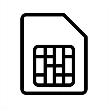 Sim card line icon vector illustration isolated on white background Ilustração Stock