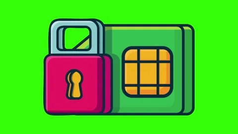 sim card lock concept symbol animation o... | Stock Video | Pond5