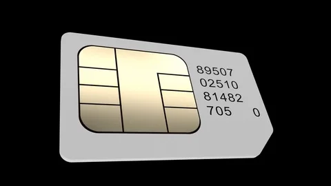 Sim card. Loop video. Sim card rotate. Loop. Alpha chanel Stock Footage 75130621