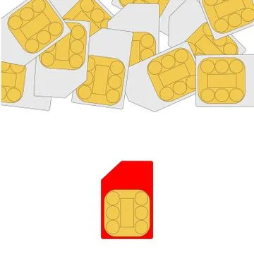 SIM card mobile cellular. Stockillustratie