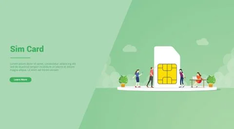Sim card or simcard with 5g network technology for website template or landin Stock Illustration