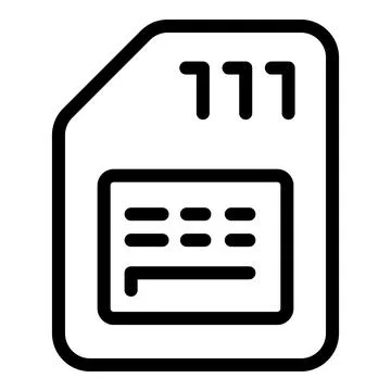 Sim card overview icon outline vector. Data result 스톡 일러스트