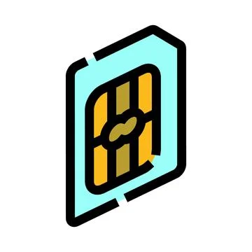 Sim card providing mobile telecommunication network connectivity Stock Illustration
