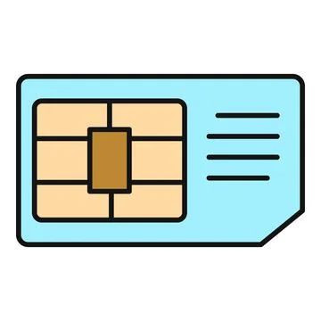 Sim card providing mobile telecommunication connectivity network Stock Illustration