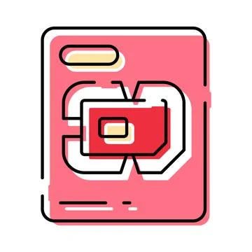 Sim card providing wireless cellular mobile connection Stock Illustration