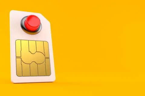 SIM card with red push button Stock Illustration