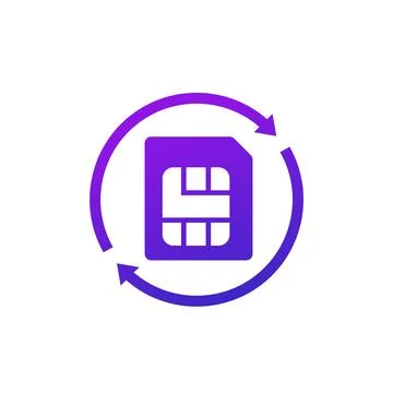 SIM card replacement icon, vector Stock Illustration