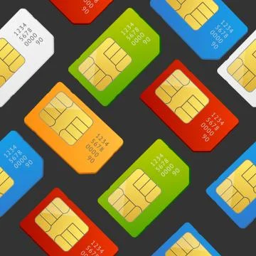 Sim Card Seamless Pattern Background. Vector 스톡 일러스트