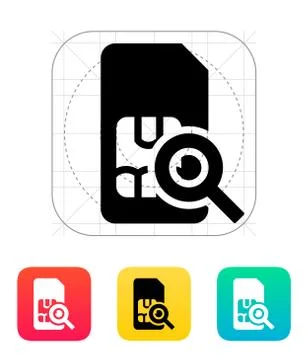 SIM card search icon Stock Illustration
