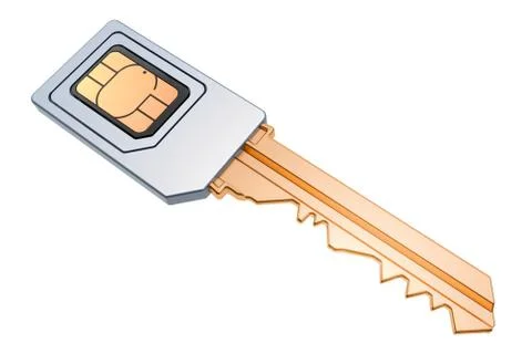 SIM card security concept, 3D rendering Stock Illustration