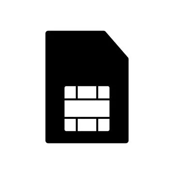 SIM card silhouette icon. Vector. Stock Illustration
