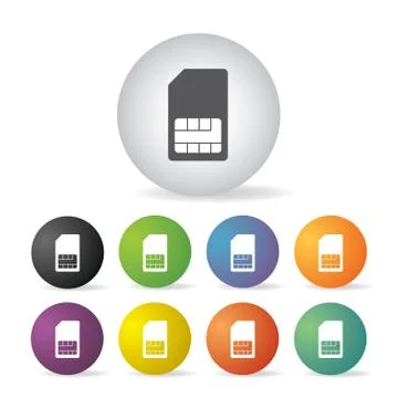 Sim card  symbol set Stock Illustration