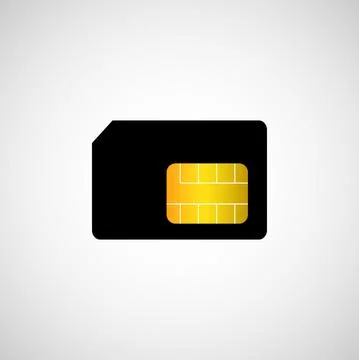 Sim card symbol on white background. Vector flat icon Stock Illustration