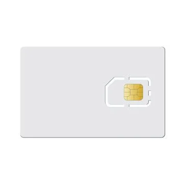 Sim card vector 3d design on white background Stock Illustration