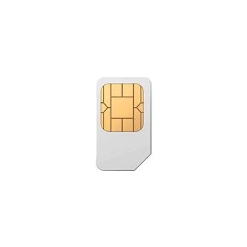 Sim card vector icon, GSM wireless microchip for mobile smartphone, subscriber 库存插图