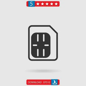 Sim card vector icon Stock Illustration