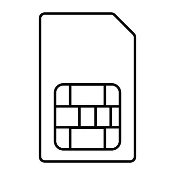 Sim card vector icon. Line art style Stock Illustration