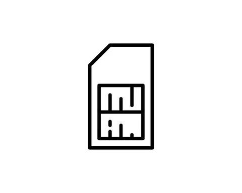 Sim card vector icon, micro chip symbol. Modern, simple flat vector illustrat Stock Illustration