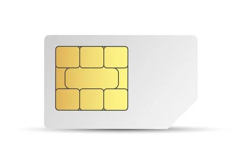 SIM card vector icon with mobile phone chip design, modern 3D style illustration Stock Illustration