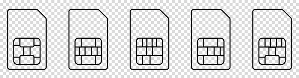 Sim card vector icons Stock Illustration