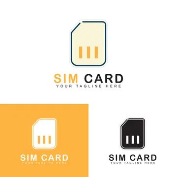 Sim card vector logo icon Stock Illustration