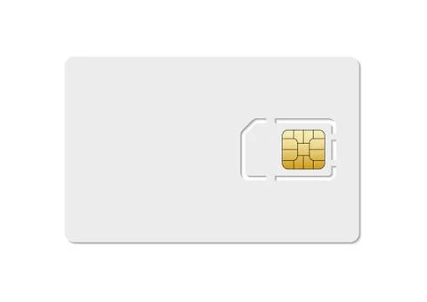 Sim card vector mobile phone icon chip. Simcard isolated 3d design gsm Stock Illustration