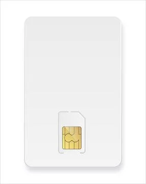 Sim card vector mobile phone icon chip. Sim card isolated 3d design gsm. Sim Stock Illustration