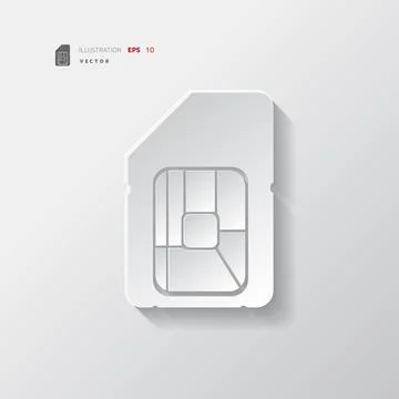 Sim card web icon. Application button. Illustrazione stock