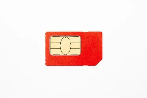 Sim card on white background close up Stock Photos