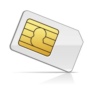 Sim Card on White Background 库存插图