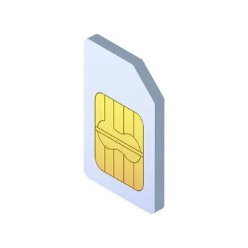 Sim card on white background. Vector illustration in trendy Isometric style. EPS Stock Illustration