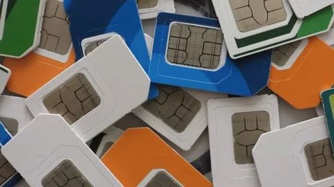 SIM Cards blank DSCN9194 Stock Footage 254768237