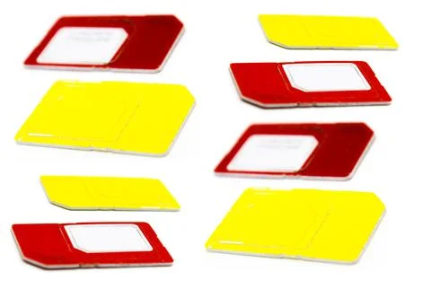 Sim cards isolated on white background Stock Photos