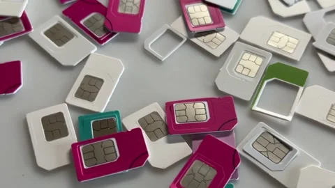 Sim cards for mobile phone. Stock Footage 285566810