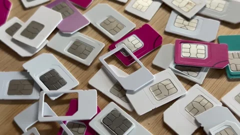 Sim cards for mobile phone. Stock Footage 285566811