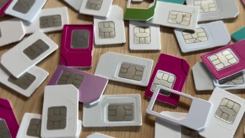 Sim cards for mobile phone. Stock Footage 285566814