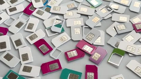 Sim cards for mobile phone. Vídeo Stock 285566818