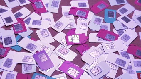 SIM Cards for Mobile Phone Stock Footage 305393635