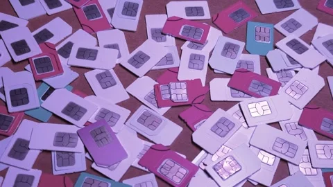 SIM Cards for Mobile Phone Stock Footage 305393658