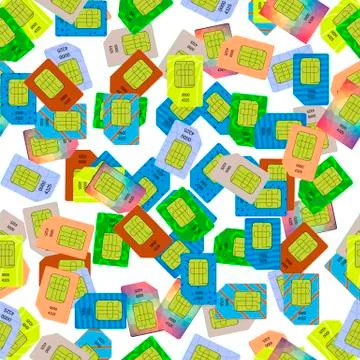 SIM Cards Seamless Pattern Stockillustratie