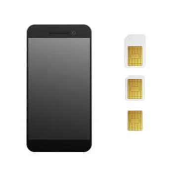 SIM cards with smartphone. Stock Illustration