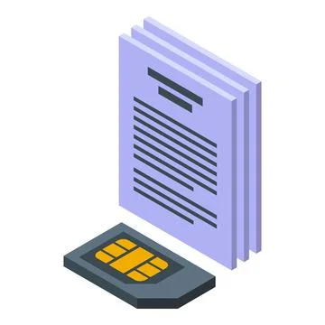 Sim data policy icon isometric vector. Law information Stockillustratie