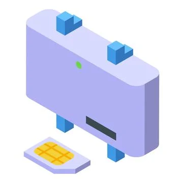 Sim gps tracker icon isometric vector. Mobile travel Stock Illustration