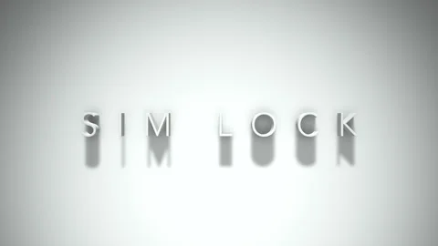 Sim lock 3D title animation with shadows on a white background Stock Footage 297515330
