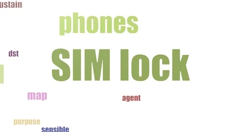 Sim Lock Tag Cloud Animated Isolated On White 스톡 동영상 103093052