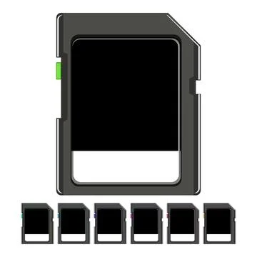 Sim memory card cartoon vector graphic 库存插图