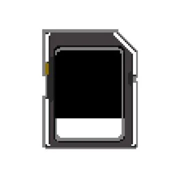Sim memory card pixel art vector illustration Illustrazione stock