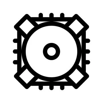 Sim racing steering wheel base icon. sim racing setup. Outline style. 48x48 px Stock Illustration