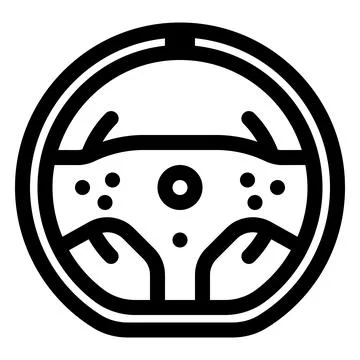 Sim racing steering wheel icon. sim racing gear. Outline style. 48x48 px Stock Illustration